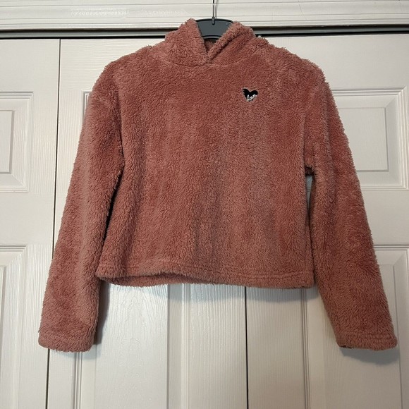 Shein Teddy Fuzzy Bear Crop Hoodie Sweater Furry Super Soft, Warm, Cozy S 11/12Y - Picture 4 of 10